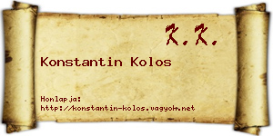 Konstantin Kolos névjegykártya